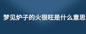 夢(mèng)見(jiàn)爐子的火很旺是什么意思