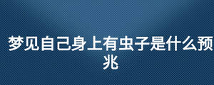 夢見自己身上有蟲子是什么預兆