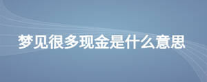夢見很多現(xiàn)金是什么意思