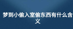 夢(mèng)到小偷入室偷東西有什么含義