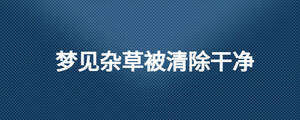 夢(mèng)見雜草被清除干凈