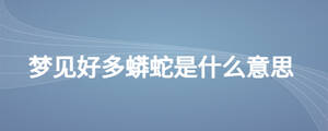 夢(mèng)見(jiàn)好多蟒蛇是什么意思