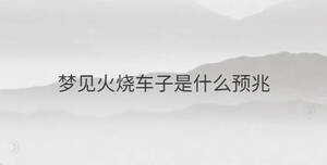 夢見火燒車子是什么預(yù)兆