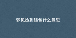 夢(mèng)見撿到錢包什么意思