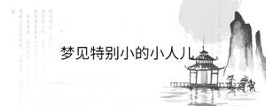 夢(mèng)見(jiàn)特別小的小人兒