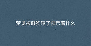 夢見被夠狗咬了預(yù)示著什么