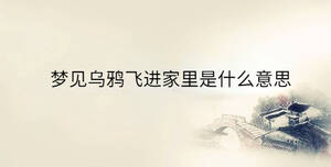 夢見烏鴉飛進家里是什么意思