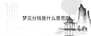 夢(mèng)見分錢是什么意思啊