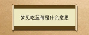 夢見吃藍(lán)莓是什么意思