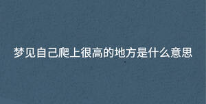 夢見自己爬上很高的地方是什么意思
