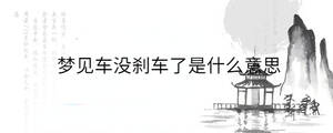 夢見車沒剎車了是什么意思